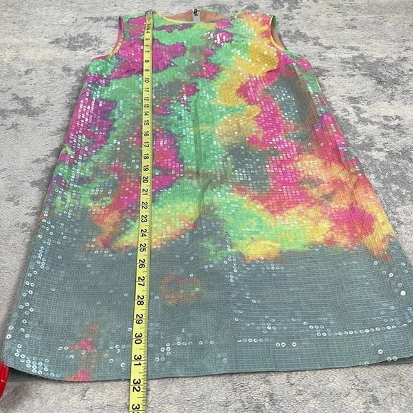 NWT Le Superbe Ibiza Days Sequin Shift Mini Dress Multi Color Tie Dye Sz 0 - Picture 9 of 15